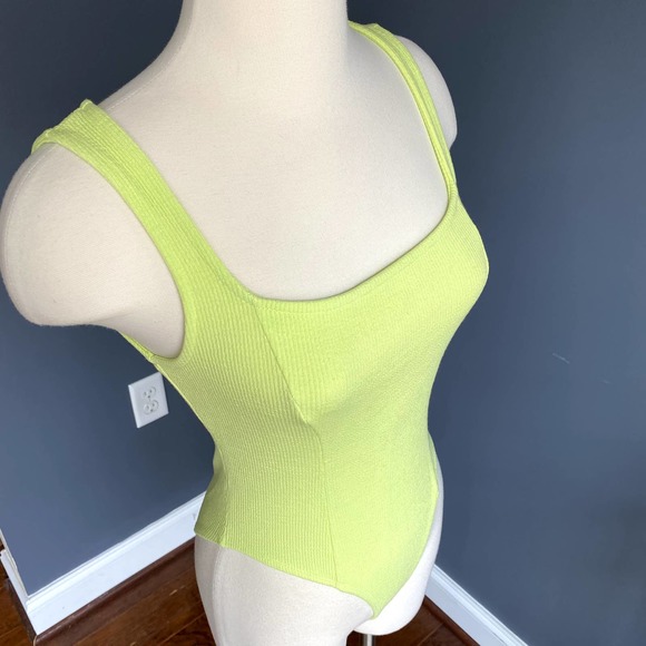 Iime square neck ribbed bodysuit - Picture 2 of 7